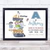 Birth Details Nursery Christening New Baby Pirate Ship Keepsake Gift Print view 1