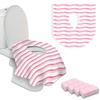 20 Extra Large Toilet Seat Covers Disposable for Kids & Adults-Toilet Covers Disposable for travel-Toddler Toilet Seat Cover Liners for Potty Training-Individually Wrapped-Waterproof (Pink Waves) view 1