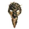 ILOVEMASKS Creepy Scary Snake Halloween Mask Skull Voodoo Raven Crow Bird Beak Long Nose Mask, Wild Forrest Snake Medieval Plague Doctor Masquerade Raven Mask / Crow Mask Cosplay Venetian Mardi Gras Party Prom Headdress Costume - Green Gold view 1