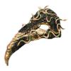 ILOVEMASKS Creepy Scary Snake Halloween Mask Skull Voodoo Raven Crow Bird Beak Long Nose Mask, Wild Forrest Snake Medieval Plague Doctor Masquerade Raven Mask / Crow Mask Cosplay Venetian Mardi Gras Party Prom Headdress Costume - Green Gold view 2