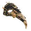 ILOVEMASKS Creepy Scary Snake Halloween Mask Skull Voodoo Raven Crow Bird Beak Long Nose Mask, Wild Forrest Snake Medieval Plague Doctor Masquerade Raven Mask / Crow Mask Cosplay Venetian Mardi Gras Party Prom Headdress Costume - Green Gold view 3