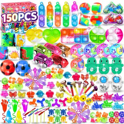 BicMan 150Pcs Party Favors for Kids 3-5 4-8, Fidget Toys Pack, Goodie Bag Stuffers, Carnival Prizes, Treasure Box, Sensory Stress Toy, Prize for Classroom Easter Eggs Fillers