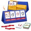 Gamenote Word Building Desktop Pocket Chart Tent Flash Cards Kit - CVC Words Phonics Games Blending Board for Kindergarten Reading and Spelling view 1