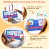 Gamenote Word Building Desktop Pocket Chart Tent Flash Cards Kit - CVC Words Phonics Games Blending Board for Kindergarten Reading and Spelling view 2