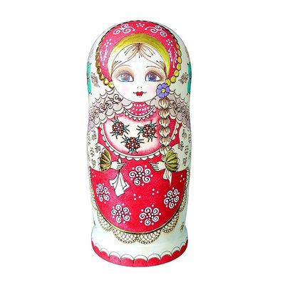 ZXXMZ Matryoshka&Handicraft Russian Nesting Dolls 15 Layers Matryoshka Handmade Cute Girl Pattern Nesting Dolls Exquisite Crafts Ornaments Handmade Wooden Doll (Color : A)