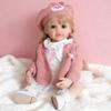 iCradle 22 inch Reborn Baby Dolls Girl Full Vinyl Baby Doll Blonde Hair Realistic Baby Doll Lifelike Newborn Bay Dolls Kids Toy for Ages 3+ view 2