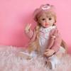 iCradle 22 inch Reborn Baby Dolls Girl Full Vinyl Baby Doll Blonde Hair Realistic Baby Doll Lifelike Newborn Bay Dolls Kids Toy for Ages 3+ view 4