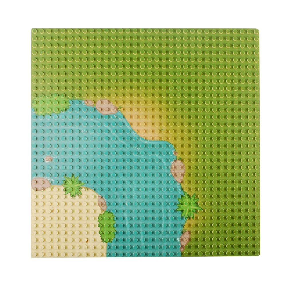 BAENRCY Classic Baseplate 10"x10"Building Block Base Plates Grassland Road BasePlaste for Building Brick Compatible with All Major Brands (Curved)