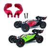 Alloy Front Rear Steering Hub Carriers Blocks Knuckle Arm Set for Arrma 3S BLX Typhon Vorteks Senton Granite Big Rock, Mega550 Typhon Senton Granite Upgrade Parts (Red) view 4
