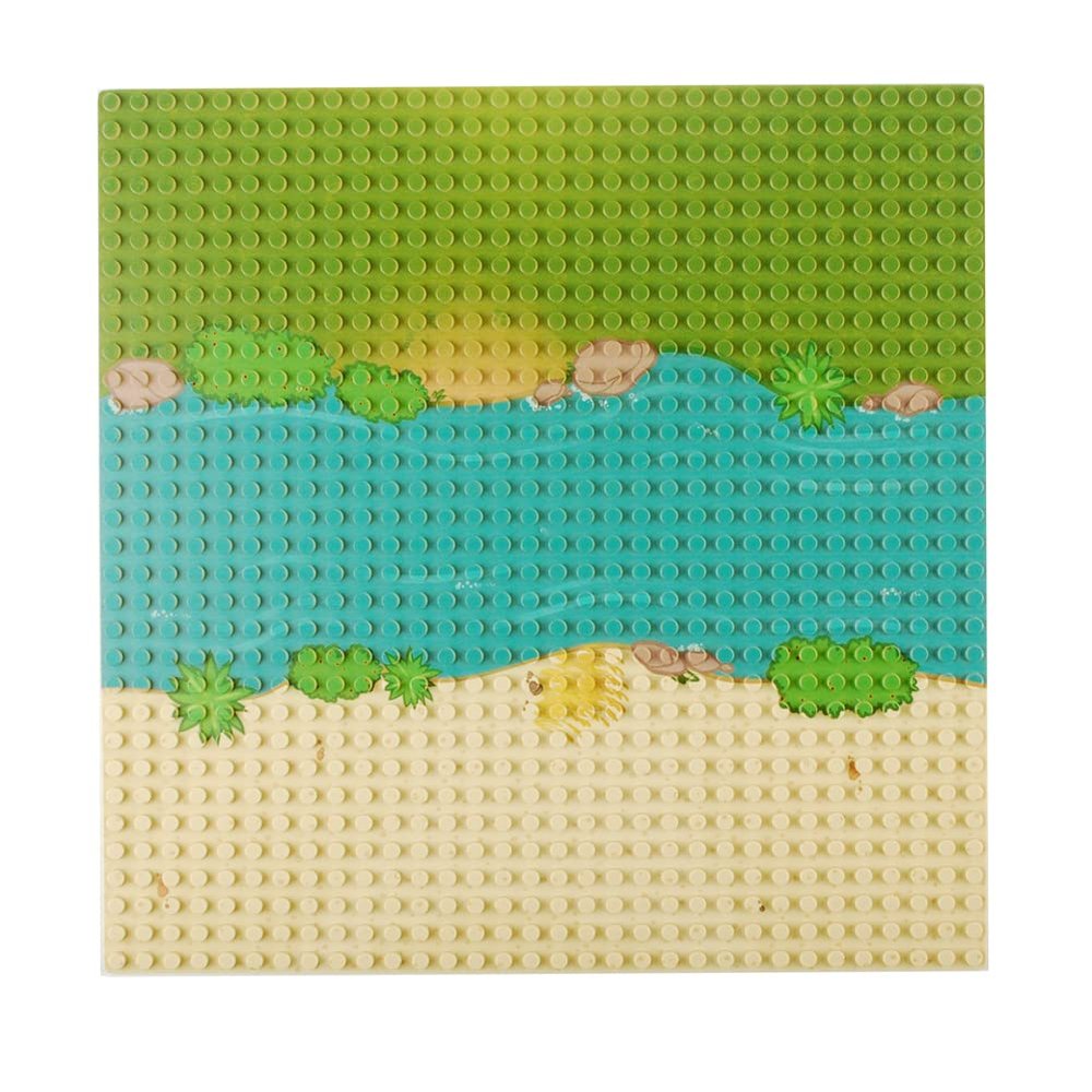 BAENRCY Classic Baseplate 10"x10"Building Block Base Plates Grassland Road BasePlaste for Building Brick Compatible with All Major Brands (Straight)