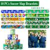 DoYoDoYa Soccer Party Favors Set 96Pcs - Slap Bracelet, Keychain, Tattoos, Toy Whistle - Sports Party Favors for Kids Boys view 3