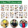 DoYoDoYa Soccer Party Favors Set 96Pcs - Slap Bracelet, Keychain, Tattoos, Toy Whistle - Sports Party Favors for Kids Boys view 4