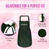 Personalized Kids Apron and Chef Hat Set - Cute Costume With Pockets for Cooking, Painting, Party - Adjustable Unisex Dark Green - Medium view 4