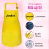 Personalized Apron and Chef Hat Set - Cute Chef Costume for Kids - Aprons with Pockets for Cooking, Painting, Party - Adjustable Unisex Yellow Apron - Small view 2