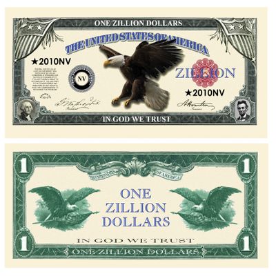 American Art Classics Wholesale Pack of 1000 - Zillion Dollar Novelty Money Bills