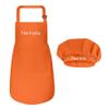 Personalized Kids Apron and Chef Hat Set - Cute Chef Costume for Kids - Kids Aprons with Pockets for Cooking Painting Party - Adjustable Unisex Orange Apron for Kids - Small view 1