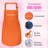 Personalized Kids Apron and Chef Hat Set - Cute Chef Costume for Kids - Kids Aprons with Pockets for Cooking Painting Party - Adjustable Unisex Orange Apron for Kids - Small view 2