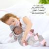 Newborn Baby Doll, 10 Inch Soft Lovely Exquisite Lifelike Infant Doll Safe Flexible for Holiday Party(10inch Closed Eyes Black Girl) view 2