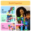 PicassoTiles 108pc Magnetic Marble Run Set with Building Tiles Race Track Car Slides Set STEM Learning Toy 3-in-1 Preschool Construction Kit for Indoor Activity and Development for Kids age 3+ PTG108 view 4