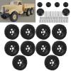 Geriop RC car Tires and Wheels, Good Grip Stable Driving 1/16 RC car Tires Strong Damping Replacement for WPL B24 B36 Black view 2