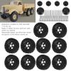 Geriop RC car Tires and Wheels, Good Grip Stable Driving 1/16 RC car Tires Strong Damping Replacement for WPL B24 B36 Black view 4