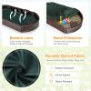 HONEY JOY Sandbox with Cover, 6FT Oval Sand Pit for Backyard, 4 Built-in Seating & Bottom Drainage Liner, All Weather Resistant Sand Boxes for Kids Outdoor with Lid(Brown) view 3
