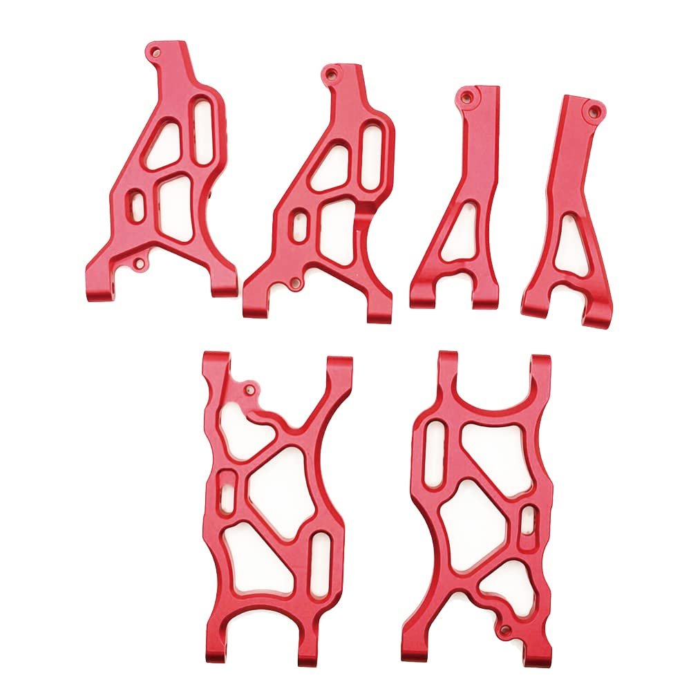 Alloy Front Upper Lower Suspension Arm and Rear Suspension Arm Set for Arrma Typhon 6S Felony Infraction Limitless Upgrade Part (Red)