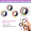9Pcs Magnetic Rings Fidget Toy Set, Idea ADHD Anxiety Magnetic Fidget Toys Adults Fidget Spinner Rings for Relief, Easter Basket Stuffers Valentines Gifts for 8 9 10 11 12 13+ Year Old Teen Boy Girl view 3