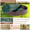 HONEY JOY Sandbox with Cover, 4FT Round Sand Pit for Backyard, 3 Built-in Seating & Bottom Drainage Liner, All Weather Resistant Sand Boxes for Kids Outdoor with LidBrown view 3