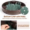 HONEY JOY Sandbox with Cover, 4FT Round Sand Pit for Backyard, 3 Built-in Seating & Bottom Drainage Liner, All Weather Resistant Sand Boxes for Kids Outdoor with LidBrown view 4