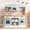 ROBOTIME Wooden Kitchen for Kids Play Kitchen, Toy Kitchen Set for Kids Kitchen Playset with Plenty of Play Features, Realistic Toddler Kitchen Set, Gift for Girls Boys Ages 3+ view 1