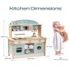 ROBOTIME Wooden Kitchen for Kids Play Kitchen, Toy Kitchen Set for Kids Kitchen Playset with Plenty of Play Features, Realistic Toddler Kitchen Set, Gift for Girls Boys Ages 3+ view 2