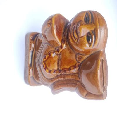 Ceramic Laughing Buddha showpiece Cum Piggy Bank - Set of 2 ,Kids Gift,Gift Item,Kids Room Decor,Decor Item by Tradebulk