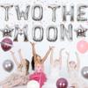 Wonmelody Two the Moon Birthday Decorations for Girl Space 2nd Birthday Party Supplies Outer Space Astronaut Second Party Decor with Two The Moon Foil Balloon Banner Silver Moons and Star Balloons view 2