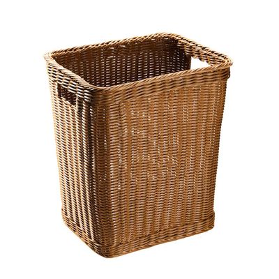 YKHB Storage Basket Storage Box Storage Bins Rectangular Rattan Country Style Laundry Basket with Handle Storage Baskets Suitable for Kitchen and Bathroom Family Storage Bag (Size : 30x38x46cm)