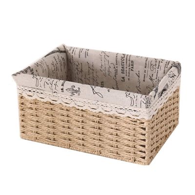 YKHB Storage Basket Storage Box Storage Baskets Woven Large Capacity Laundry Basket Handmade Storage Bins Kitchen Living Room Cabinets Family Storage Bag (Color : B)