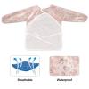 Bolaz Painting Smocks for Kids 2-4 Art Smocks Eating with Pockets Vintage Pink Floral Waterproof Long Sleeve Toddler view 2