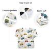 Bolaz Painting Smocks for Kids 2-4 Art Smocks Eating with Pockets Childish Truck Excavator Waterproof Long Sleeve Toddler Infant Children Apron view 3