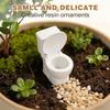 Garneck Mini Toilet Toy Doll House Miniature Toilet Figurine Bathroom Tiny Toilet Model Fairy Garden Ornament Decoration view 2