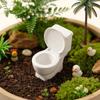 Garneck Mini Toilet Toy Doll House Miniature Toilet Figurine Bathroom Tiny Toilet Model Fairy Garden Ornament Decoration view 3