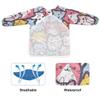 Bolaz Painting Smocks for Toddlers 4-6 Artist Smocks with Pockets Funny Cartoon Cats Eating Waterproof Long Sleeve Infant Children Apron view 2