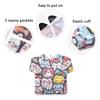 Bolaz Painting Smocks for Toddlers 4-6 Artist Smocks with Pockets Funny Cartoon Cats Eating Waterproof Long Sleeve Infant Children Apron view 3