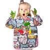 Bolaz Painting Smocks for Toddlers 4-6 Artist Smocks with Pockets Funny Cartoon Cats Eating Waterproof Long Sleeve Infant Children Apron view 4