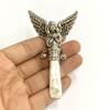 Victorian Style Angel Baby Rattle with Mother of pearl Handle view 3