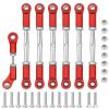 CAMP RACING Stainless Steel Turnbuckles/Camber Link with Rod Ends Sets for 1/10 Rally/Rustler 4WD / Slash 4WD LCG RC Truck (Red) view 1