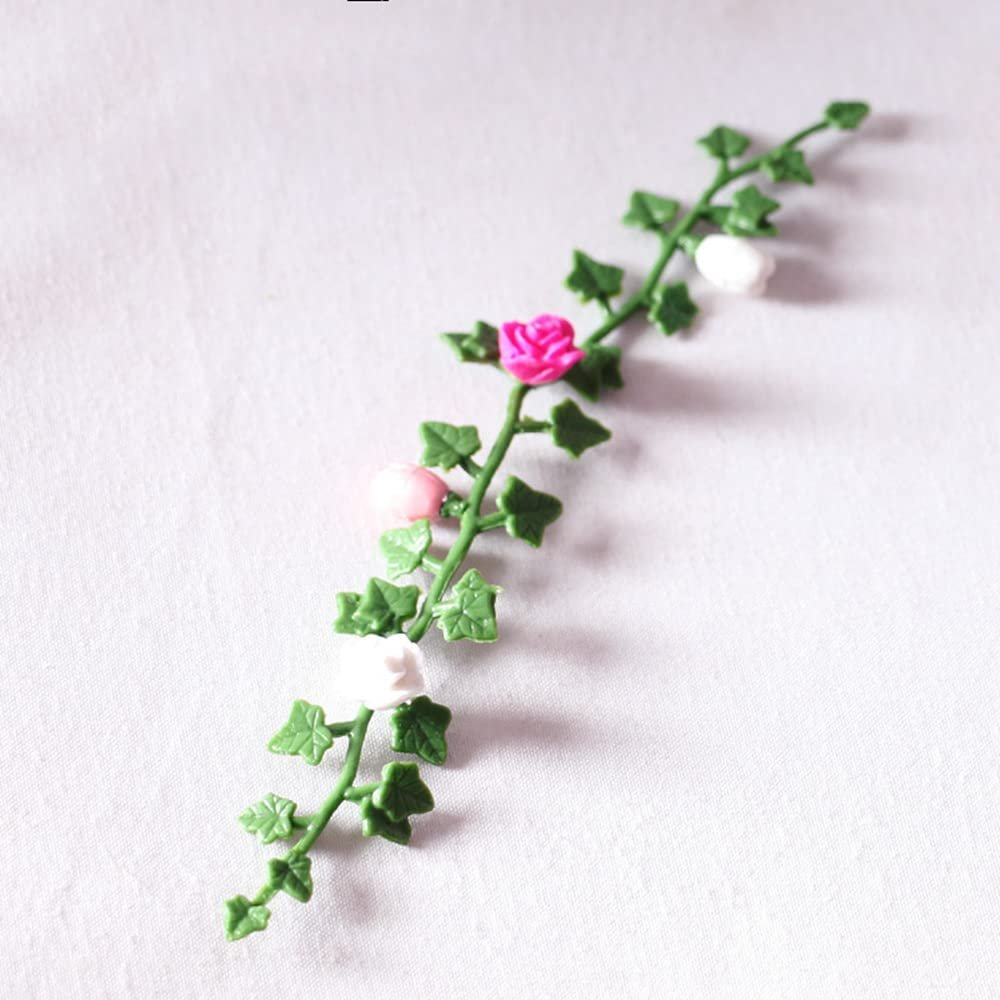 SXFSE Dollhouse Accessories, 1:12 Dollhouse Miniature Model Mini Garden Scene Fringe Flower Vine