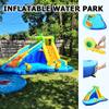 Inflatable Water Slide, 8 in 1 Outdoor Inflatable Water Park with Climbing, Basketball Rim, Splash Pool, Water Cannon, Blow up Water Slides for Kids Backyard view 4