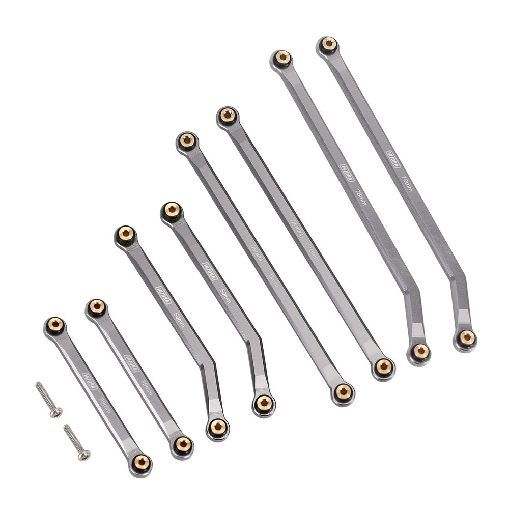INJORA High Clearance Front 4 Links Set for SCX24 Gladiator Dodge Power Wagon 1/24 RC Crawler Car Axial, 8PCS (Grey)