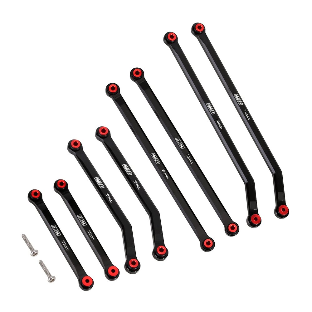 INJORA High Clearance Front 4 Links Set for SCX24 Gladiator Dodge Power Wagon 1/24 RC Crawler Car Axial, 8PCS (Black)