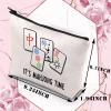 BDPWSS Mahjong Makeup Bag Mahjong Lover Gift Mahjong Board Game Storage Bag It's Mahjong Time Mahjong Gifts For Women Mahjong Player Gifts (mahjong time) view 2